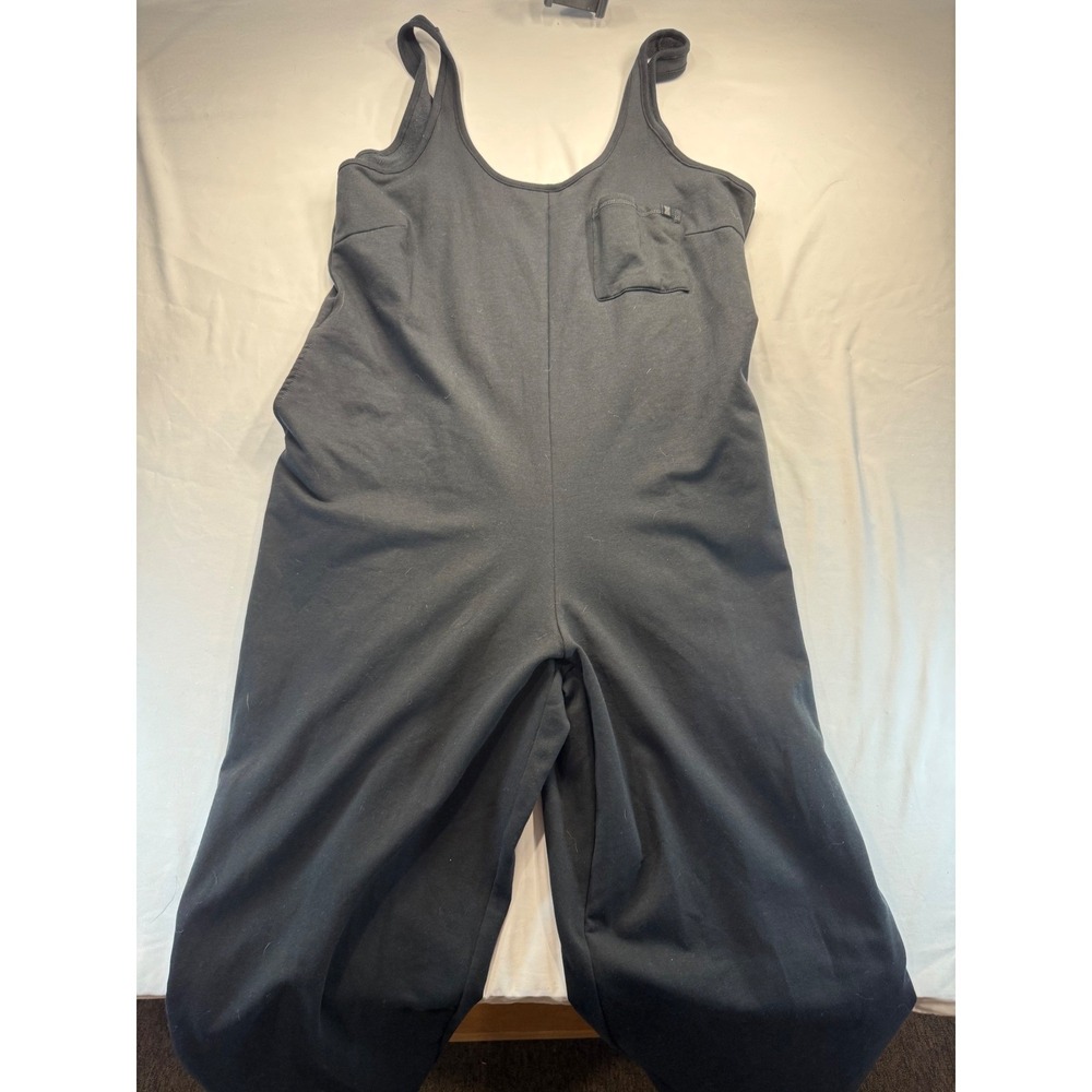 Savage X Fenty Women Black Fleece Lined Jumpsuit Slouchy Overalls Small